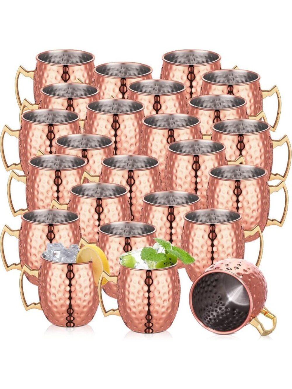 24 Pack Copper Moscow Mule Mugs Set - 12 oz Classic Drinkware for Parties